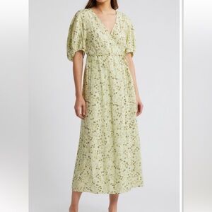Madewell Light Green Floral Maxi Dress